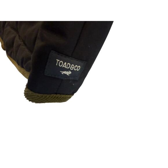 Toad & Co Sz L Mcway Reversible Black Puffer Vest Corduroy Zip Front Fall Cabin - Picture 6 of 10